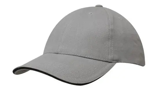 Headwear Brushed Heavy Cotton Cap With Sandwich Trim X12 - 4210 - City Workwear